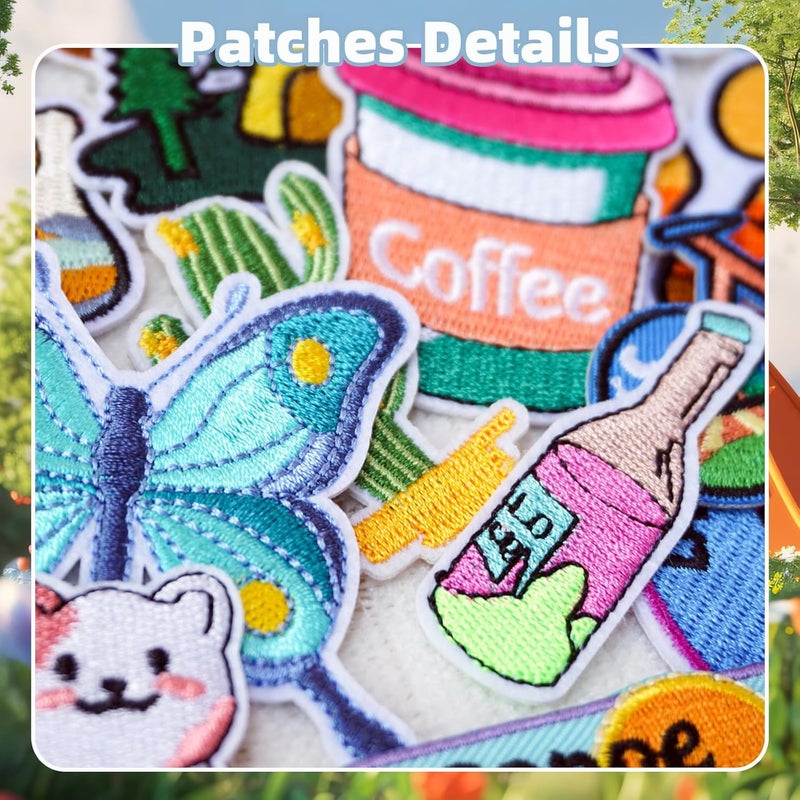Solasocool Embroidered Iron on Patches Applique 25pcs Vintage Sew on Patch for Clothes Hats Backpacks Fabric Cute Embroidery Patches for Clothing Jeans Jackets DIY Accessories - Image 5